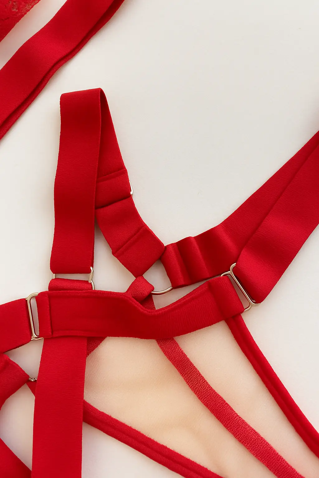 Conjunto de lenceria con encaje Rosy rojo — imagen 5