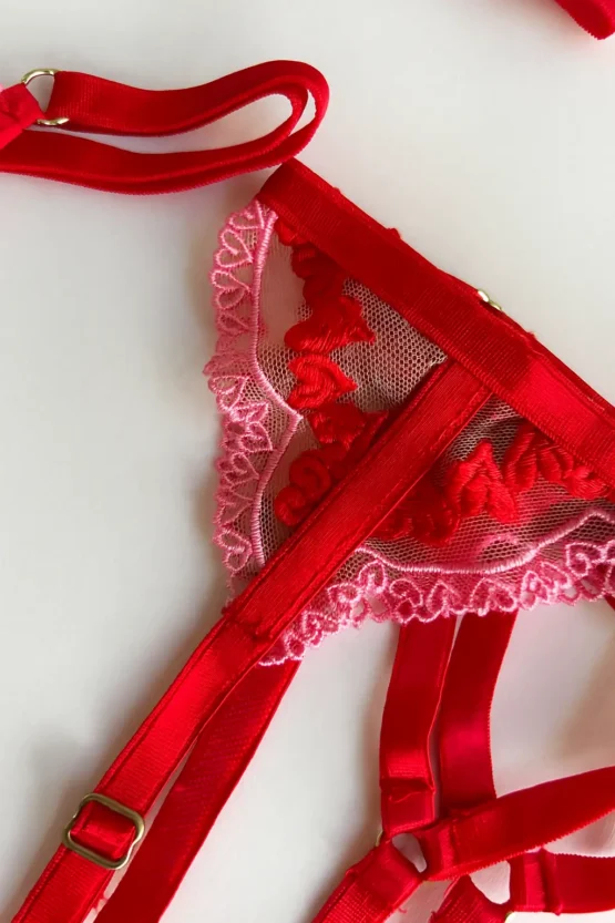 CONJUNTO DE LENCERÍA CON LIGUEROS VALENTINO — imagen 4