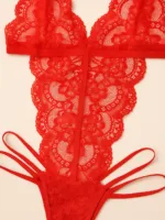 BODY AMANDA ROJO EN ENCAJE FLORAL — imagen 2