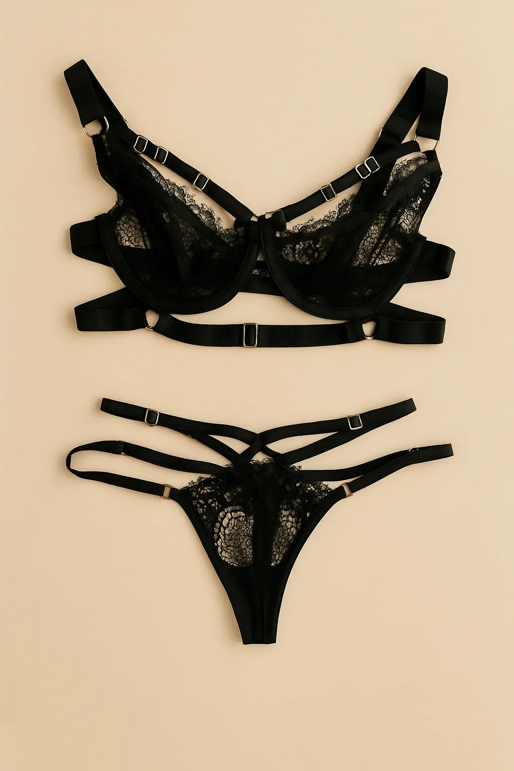 conjunto de lenceria en encaje antonella 1