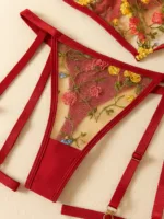 CONJUNTO BORDADO CON LIGUEROS FENTY ROJO — imagen 2
