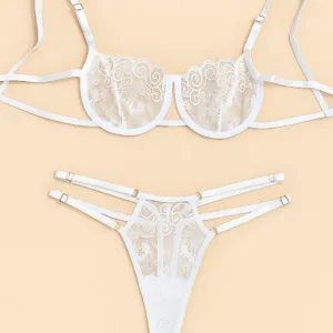 set de encaje floral helena blanco