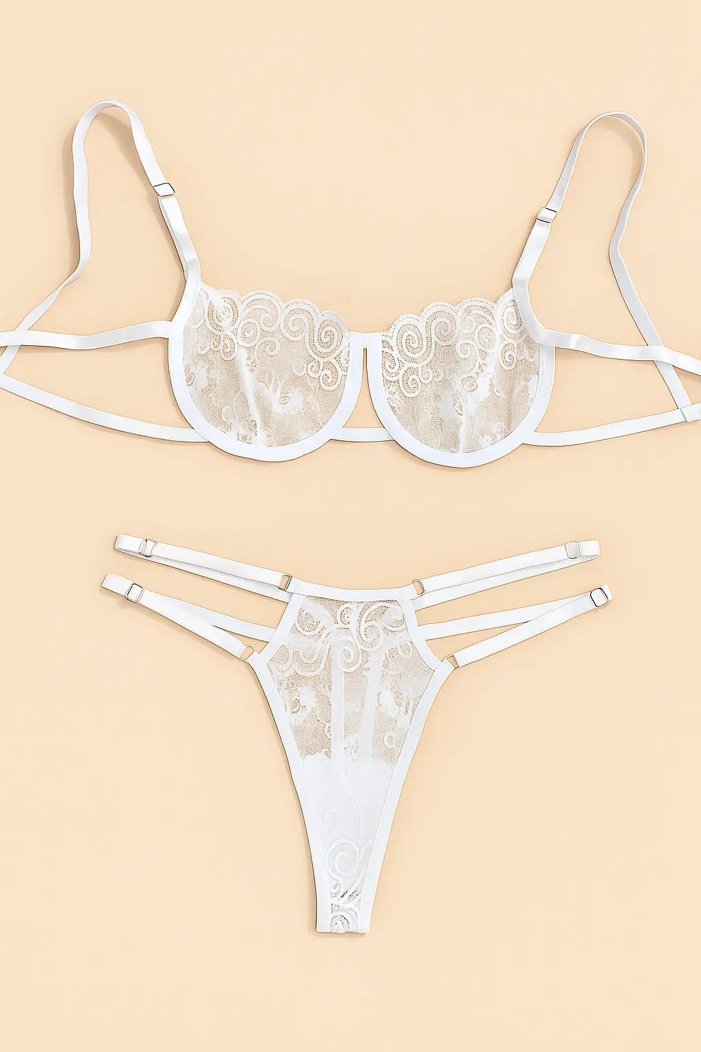 set de encaje floral helena blanco