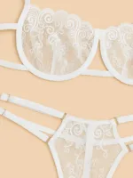 SET DE ENCAJE FLORAL HELENA BLANCO — imagen 2