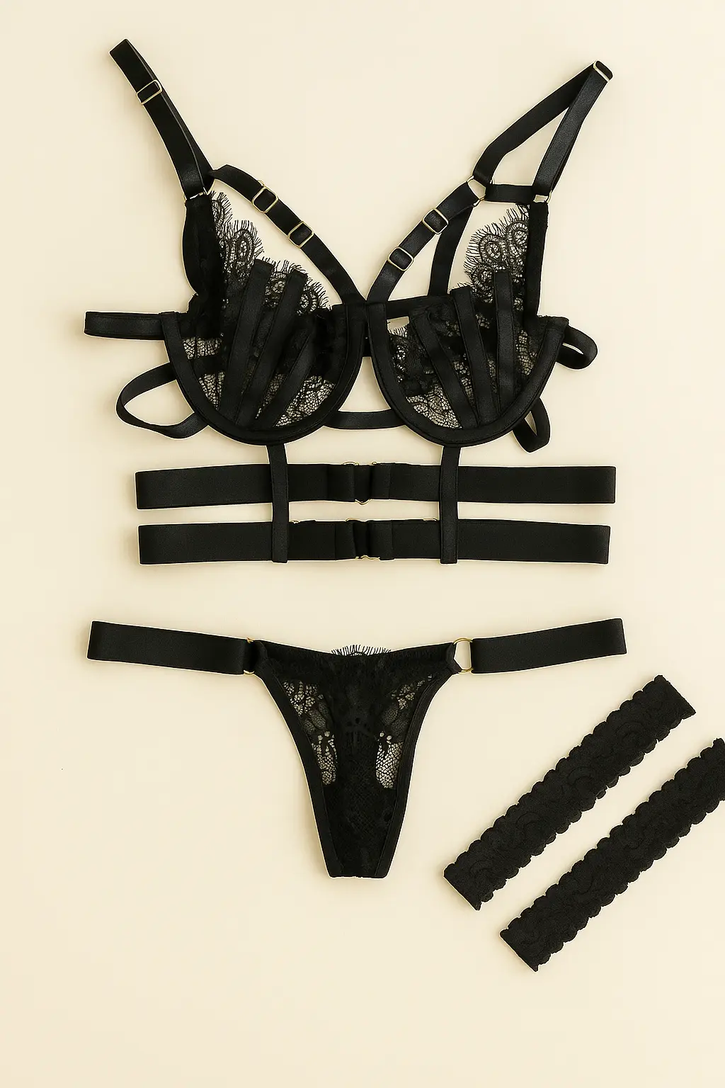 conjunto de lencería con ligueros katrina 2