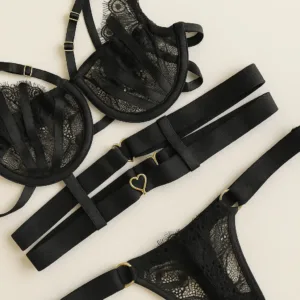 conjunto de lencería con ligueros katrina