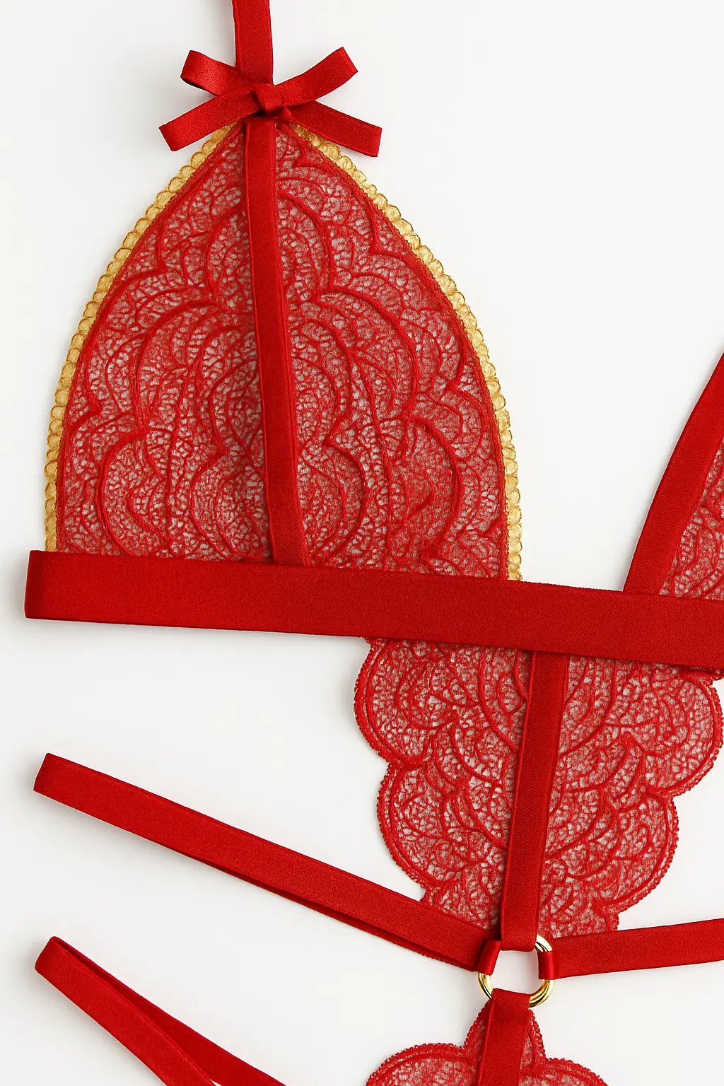 body amanda rojo en encaje floral 2