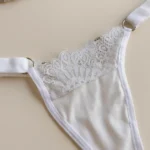 CONJUNTO DE LENCERIA CON LIGUERO THALIA BLANCO — imagen 4