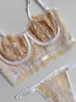 CONJUNTO DE LENCERÍA CON ENCAJE ROSE — imagen 3