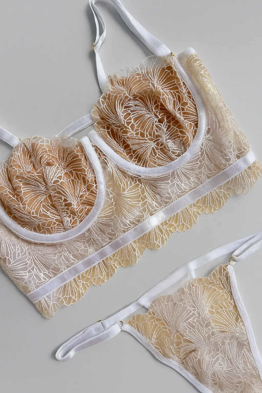 CONJUNTO DE LENCERÍA CON ENCAJE ROSE — imagen 3