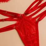 CONJUNTO DE LENCERIA DE ENCAJE KATA ROJO — imagen 4