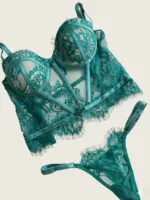 Corset de encaje verde marfil Alessia — imagen 3