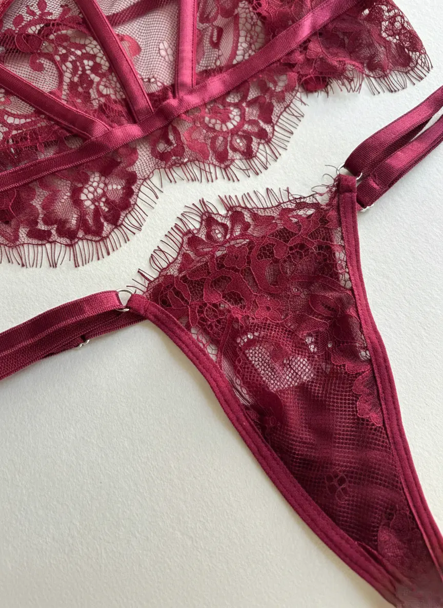 Corset de encaje Alessia vino tinto — imagen 3