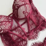 Corset de encaje Alessia vino tinto — imagen 4