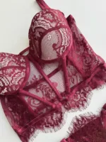 Corset de encaje Alessia vino tinto — imagen 4