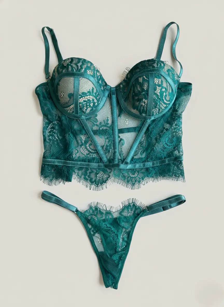 corset de encaje verde marfil Alessia corset de encaje verde marfil Alessia