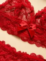 Conjunto de Lencería Roja Roma con Portaligas — imagen 3