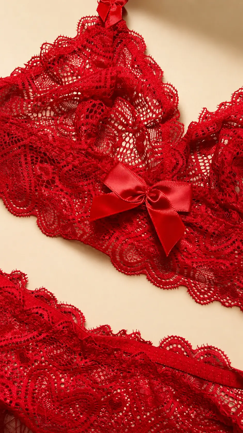 Conjunto de Lencería Roja Roma con Portaligas — imagen 3