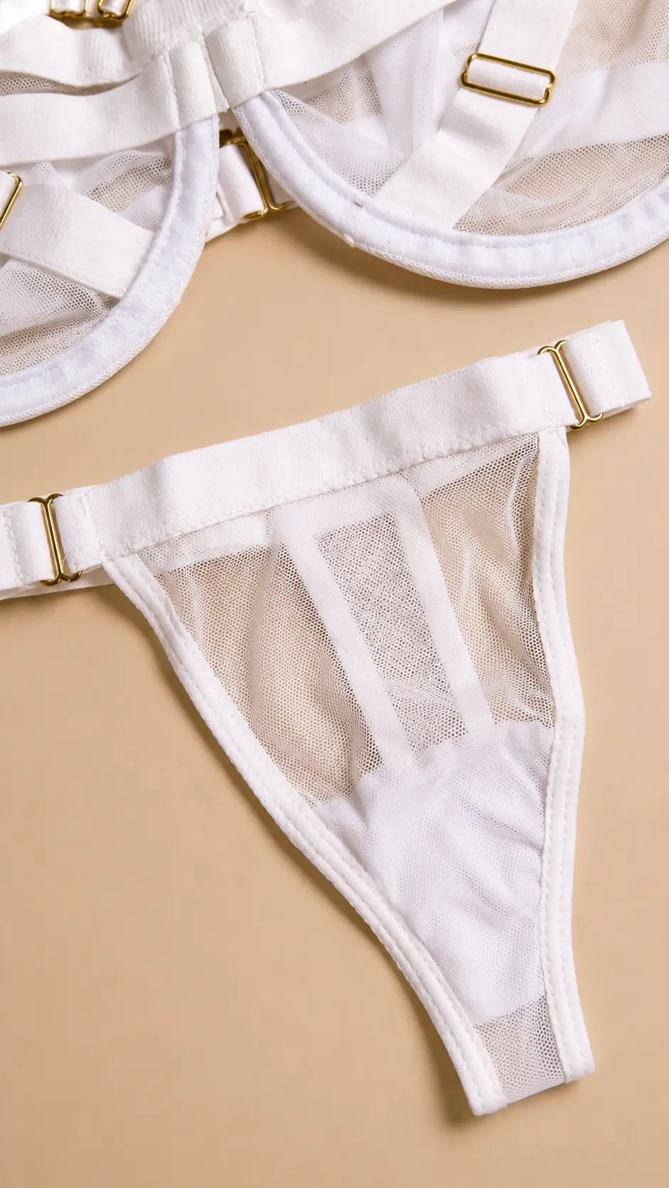 Conjunto de Lencería de Malla Blanca Kendal — imagen 3