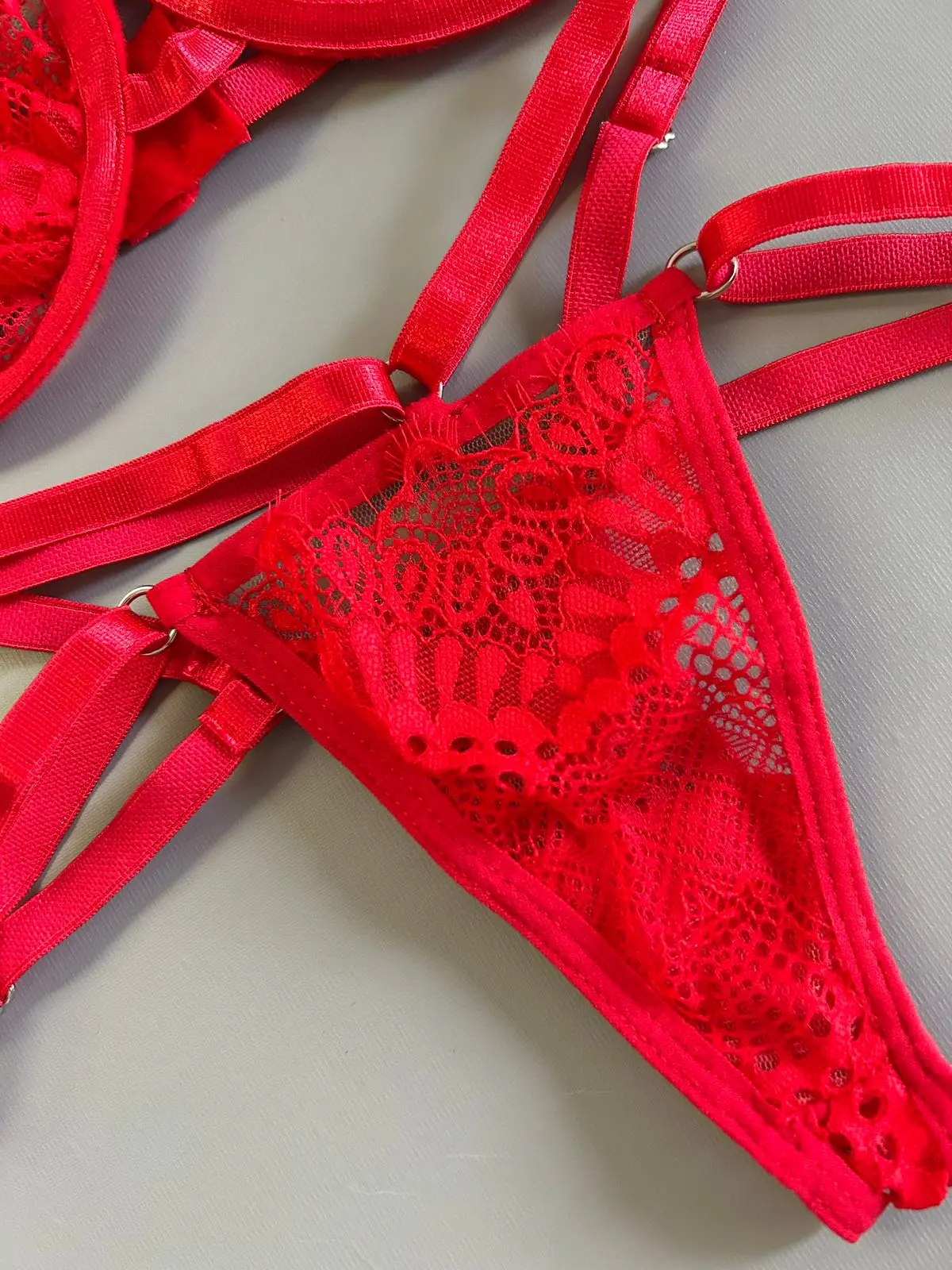 Conjunto de lencería con encaje angels rojo — imagen 3