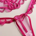 Conjunto de Lencería Rosa en Malla con Bordados Milu — imagen 3