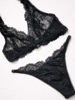 Conjunto de lencería en encaje negro Nina — imagen 4