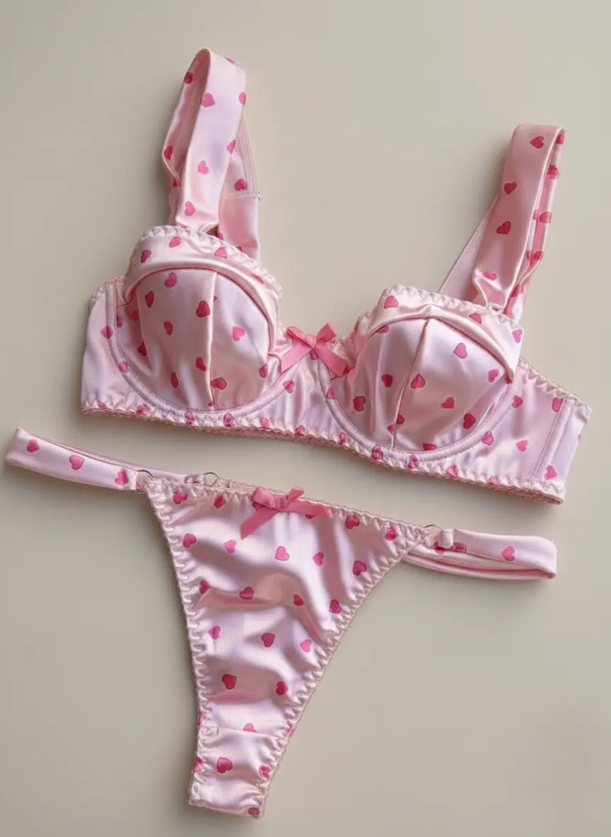 Conjunto de lenceria Valentina en corazones — imagen 3