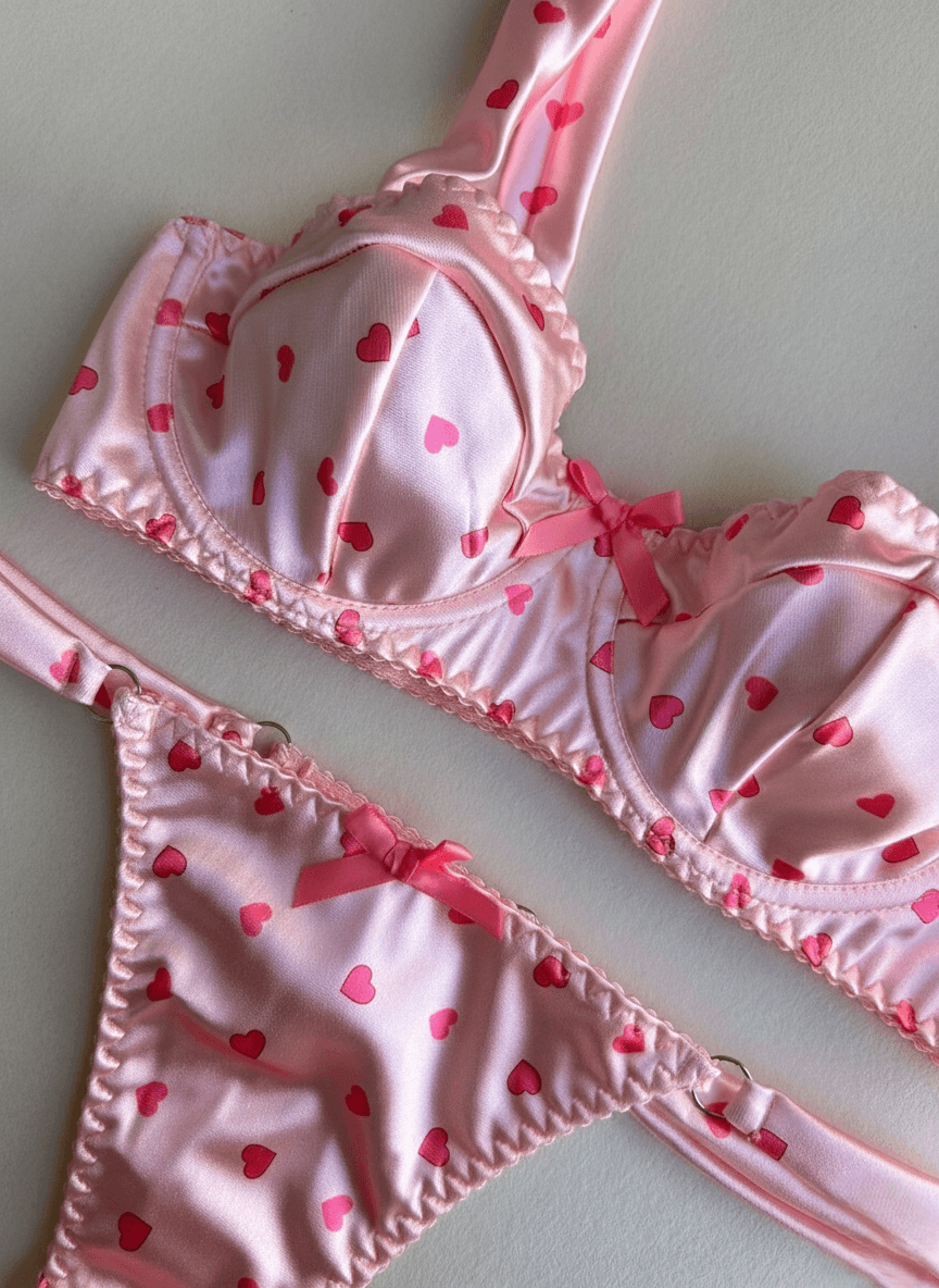 Conjunto de lenceria Valentina en corazones — imagen 4