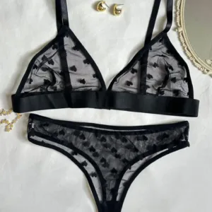 Conjunto de lencería Alexa con corazones