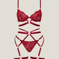 Conjunto de lenceria con liguero diana