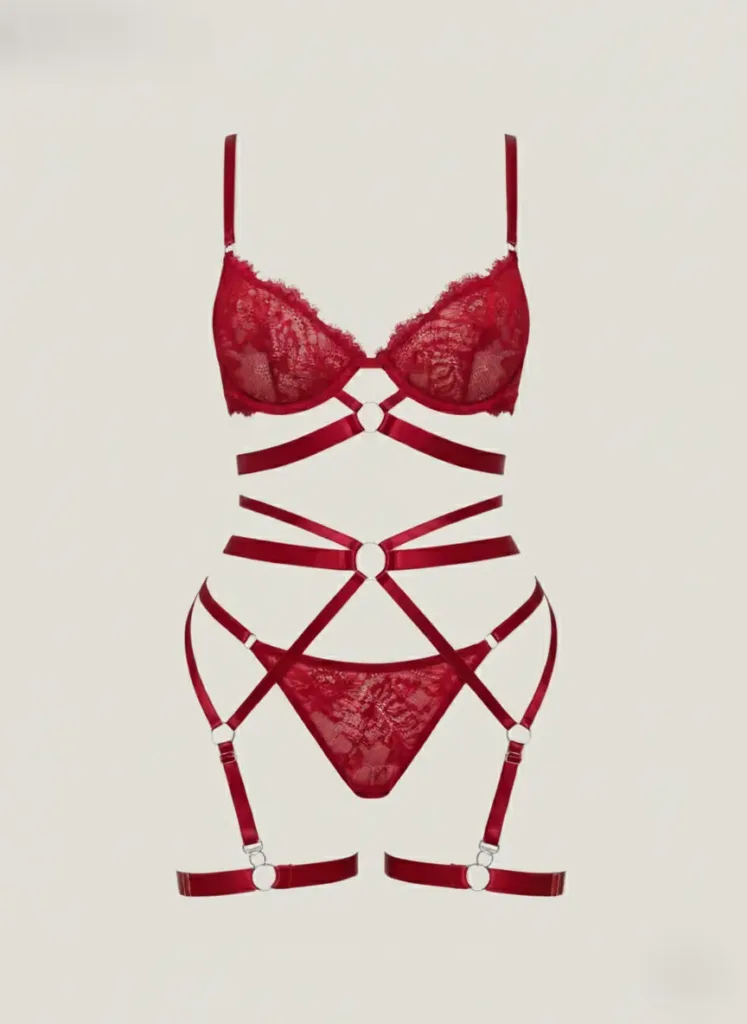Conjunto de lenceria con liguero diana