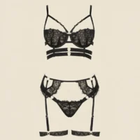 conjunto de lenceria con liguero katrina