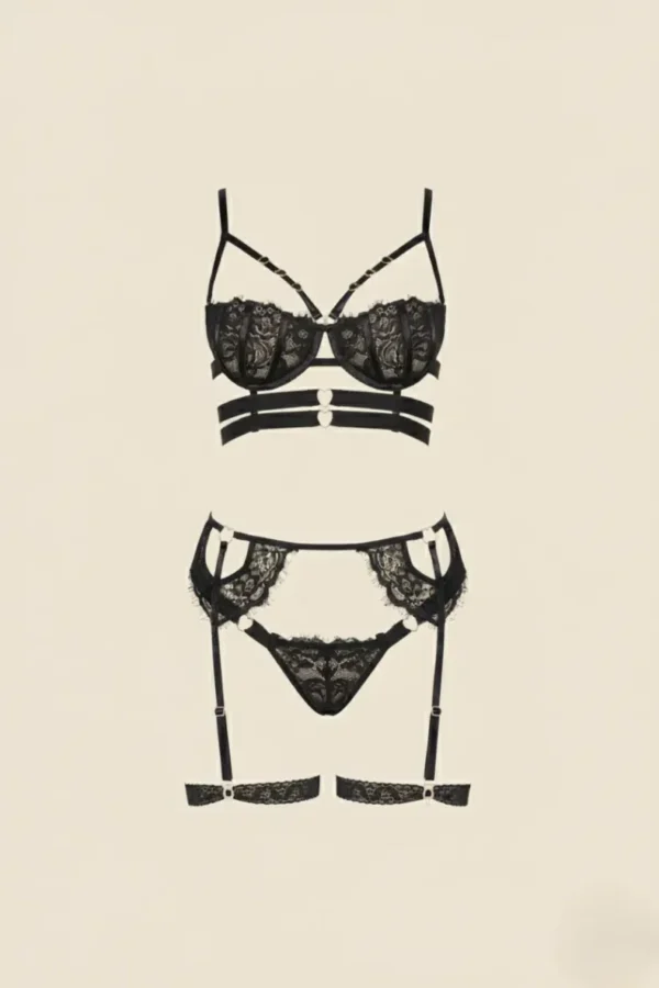 conjunto de lenceria con liguero katrina