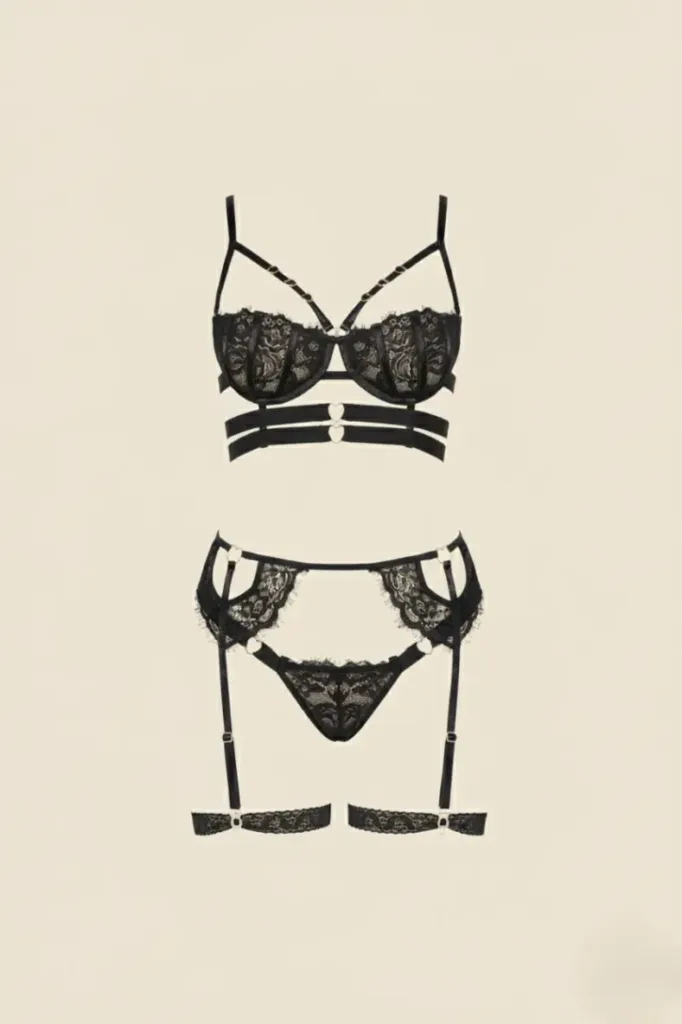 conjunto de lenceria con liguero katrina