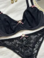 Conjunto Darla en encaje floral con lazos — imagen 2