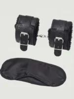 Kit de esposas con hebilla y antifaz — imagen 1