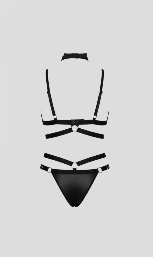 Lenceria negra con aros metalicos ginebra