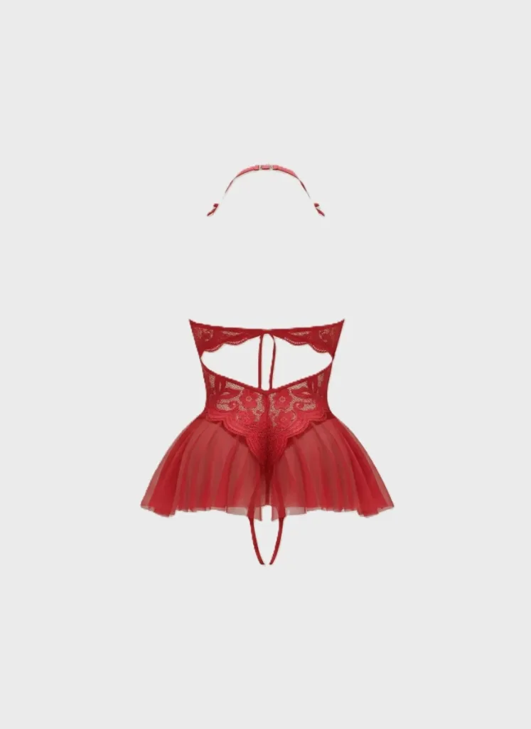 Baby Doll de encaje floral rojo Venus 2