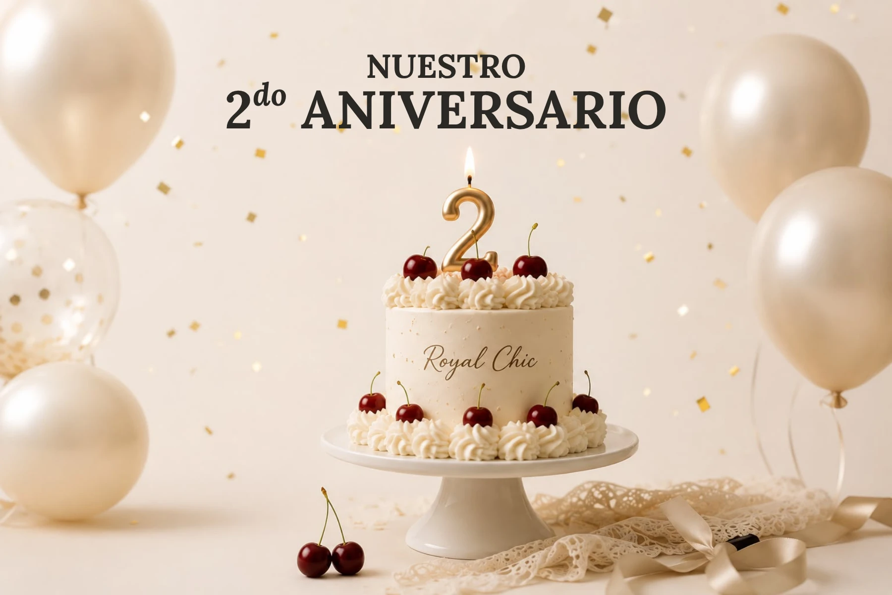 pudin de segundo aniversario royal chic