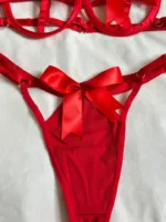 Conjunto de lencería Martina con lazos rojos — imagen 3