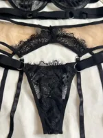 Conjunto de lencería con liguero Thalia negro — imagen 3